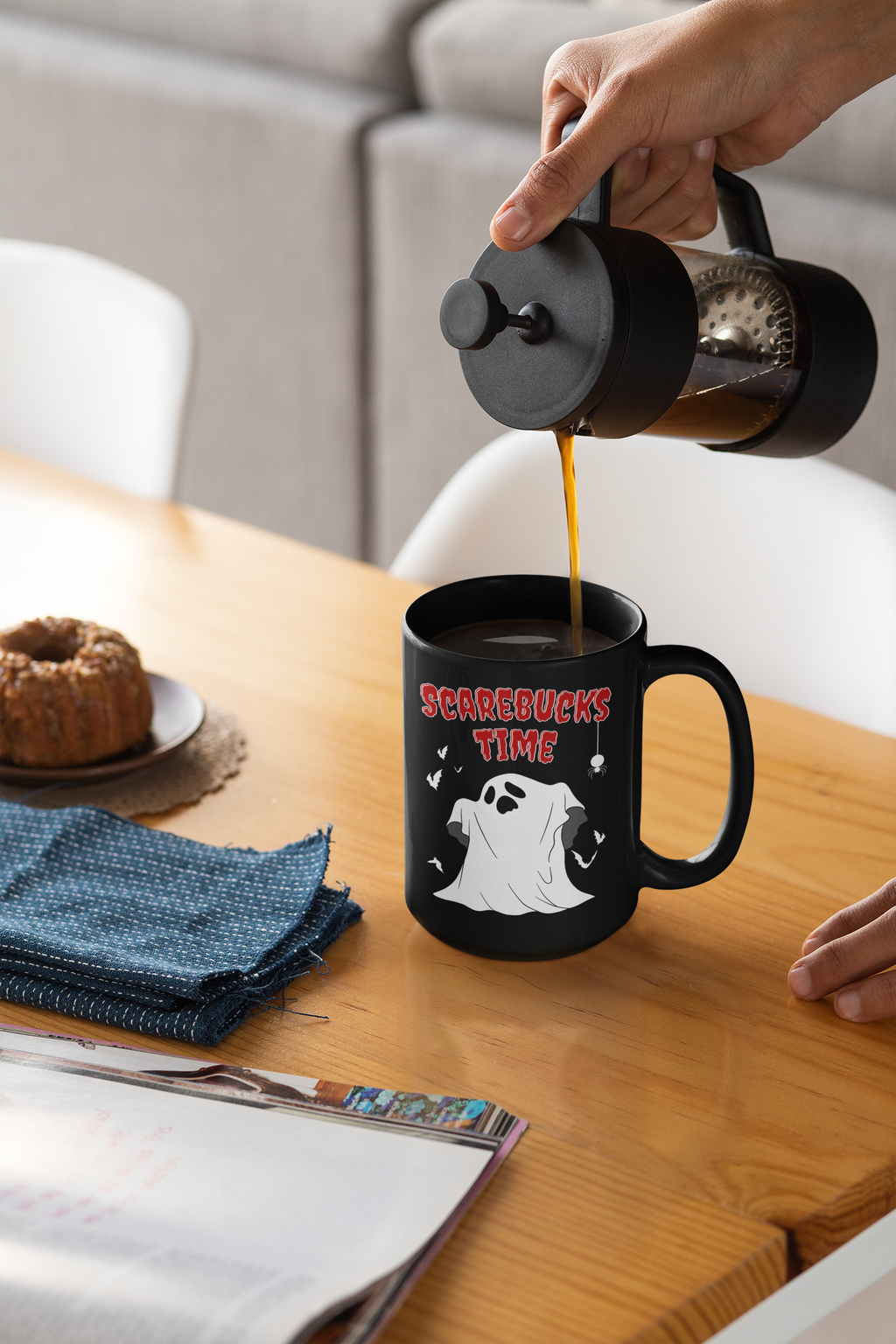 Ghost Black Mug, 15oz
