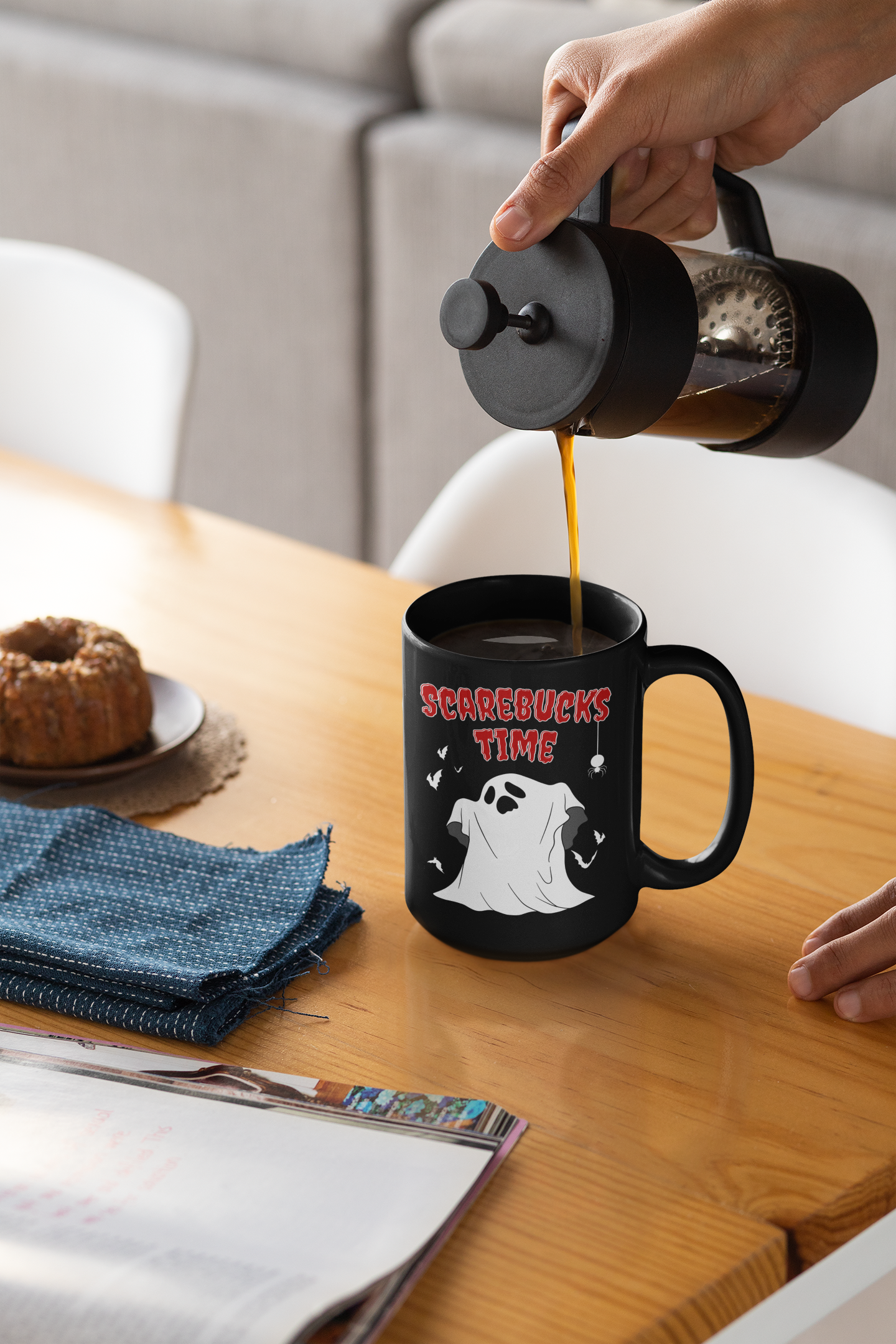 Ghost Black Mug, 15oz